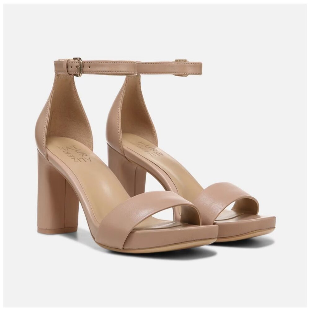 Naturalizer Joy Nude Block Ankle Strap Heel Size 9